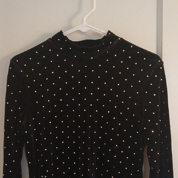 H&M Black Velvet Studded Dress - Picture 4 of 9